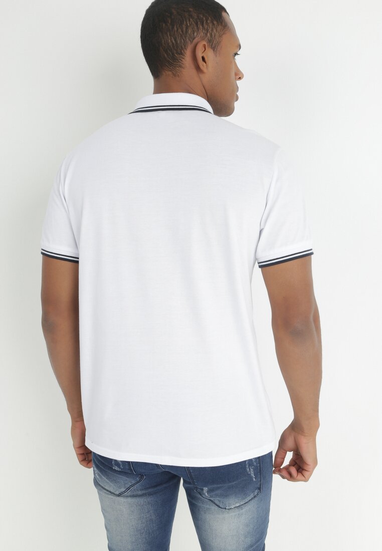 Biała Koszulka Polo z Kołnierzem i Guzikami Talasia