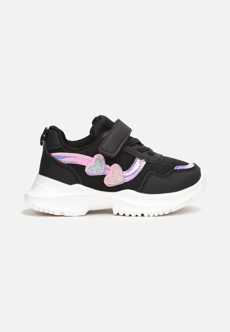 Czarne Buty Sportowe na Rzep Adwar