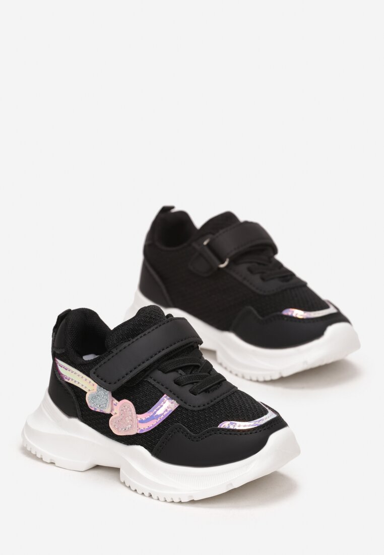 Czarne Buty Sportowe na Rzep Adwar