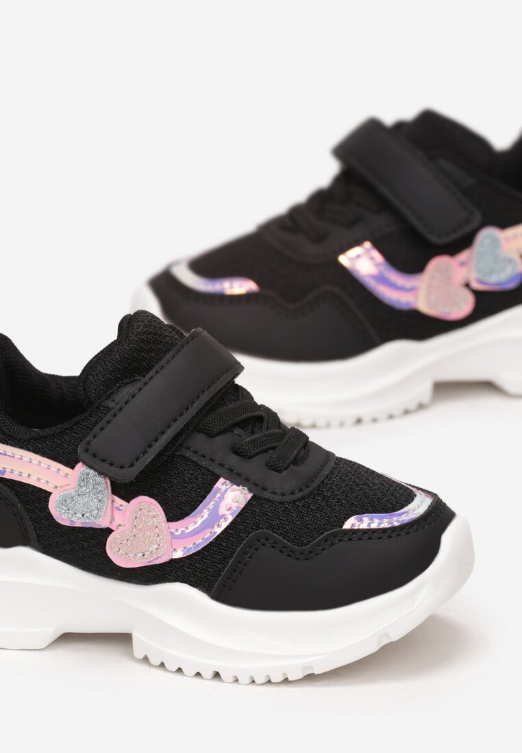 Czarne Buty Sportowe na Rzep Adwar