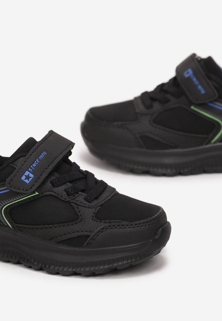 Czarno-Niebieskie Buty Sportowe na Rzep Briel
