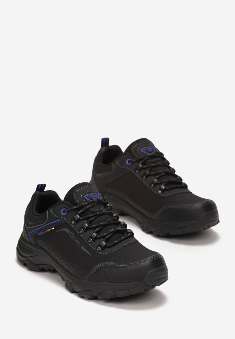 Czarno-Niebieskie Buty Sportowe Sznurowane Adongo