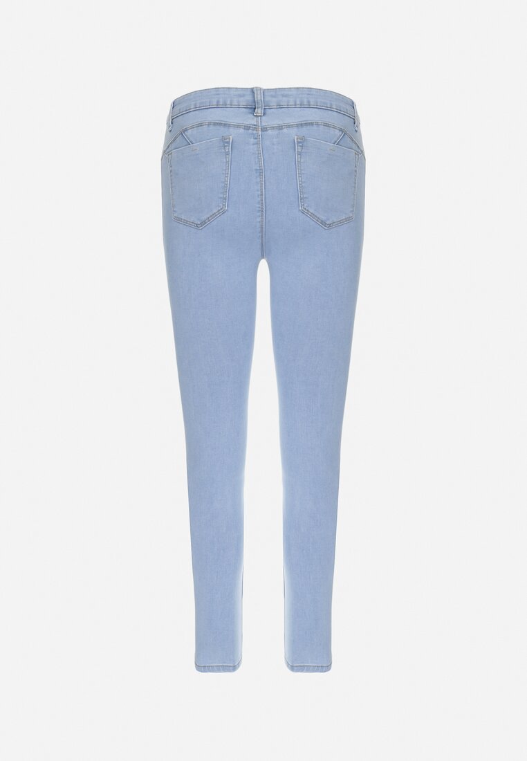 Niebieskie Jeansy Skinny z Efektem Push Up Judia