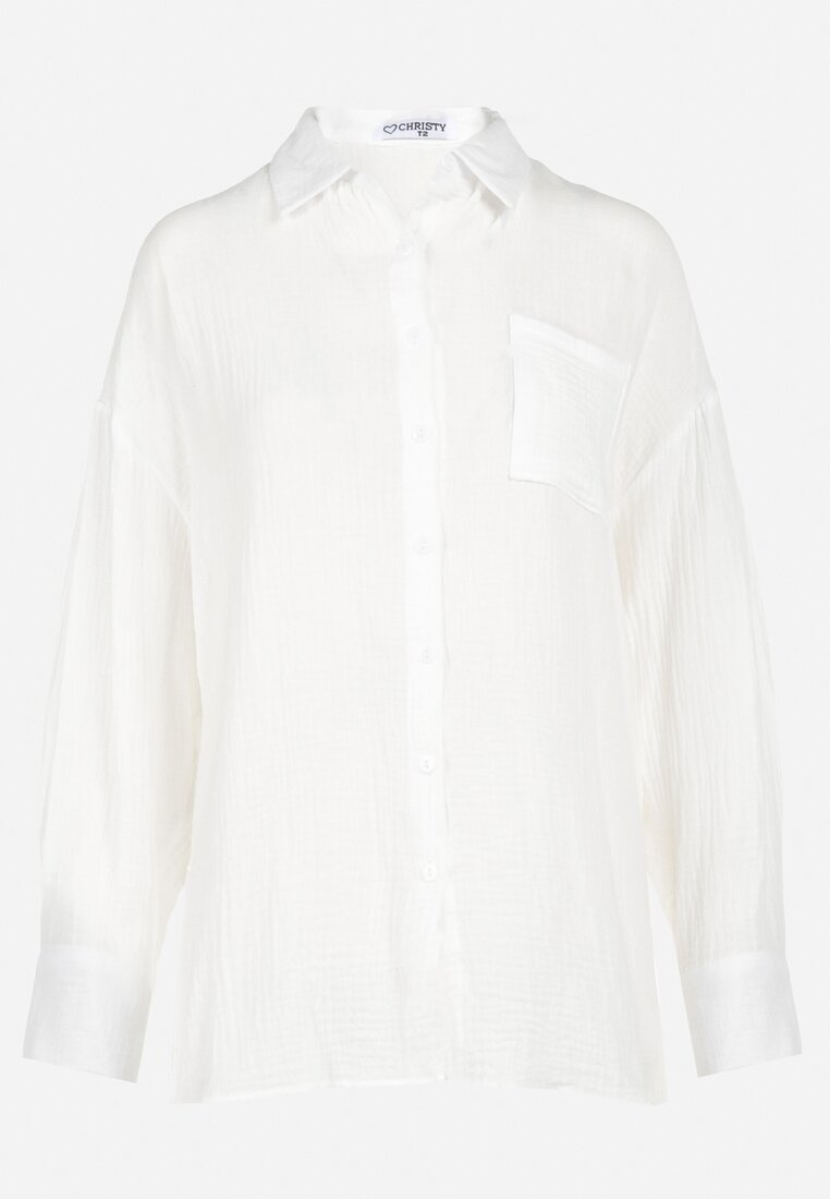 Biała Koszula z Bawełny na Guziki Trasov