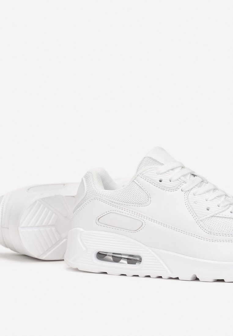 Białe Sneakersy na Grubej Podeszwie z Wstawką Denni