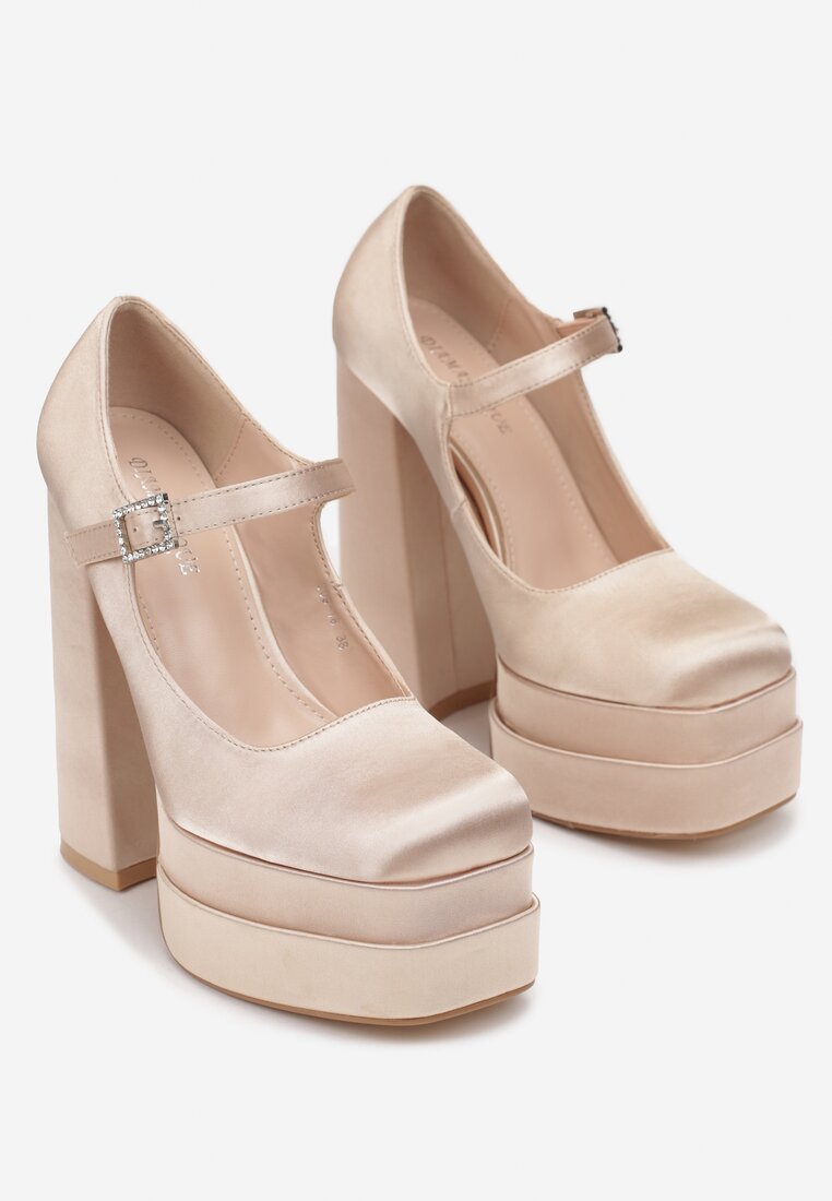 Pantofi cu toc Bej