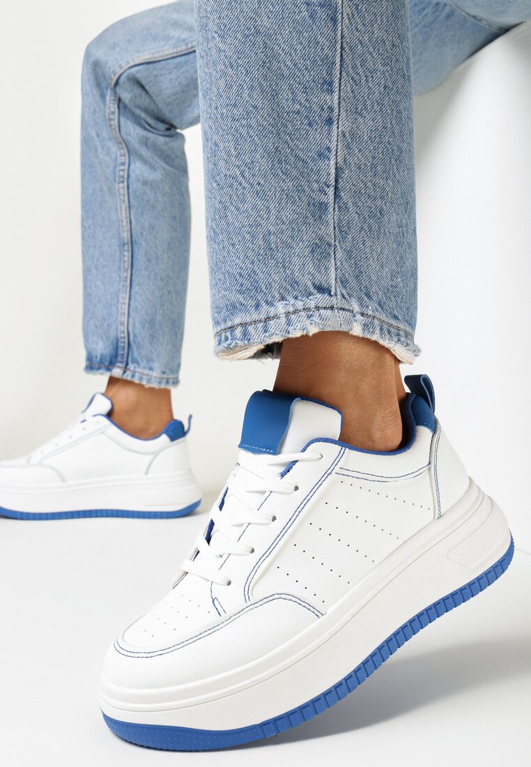Sneakers Alb cu albastru