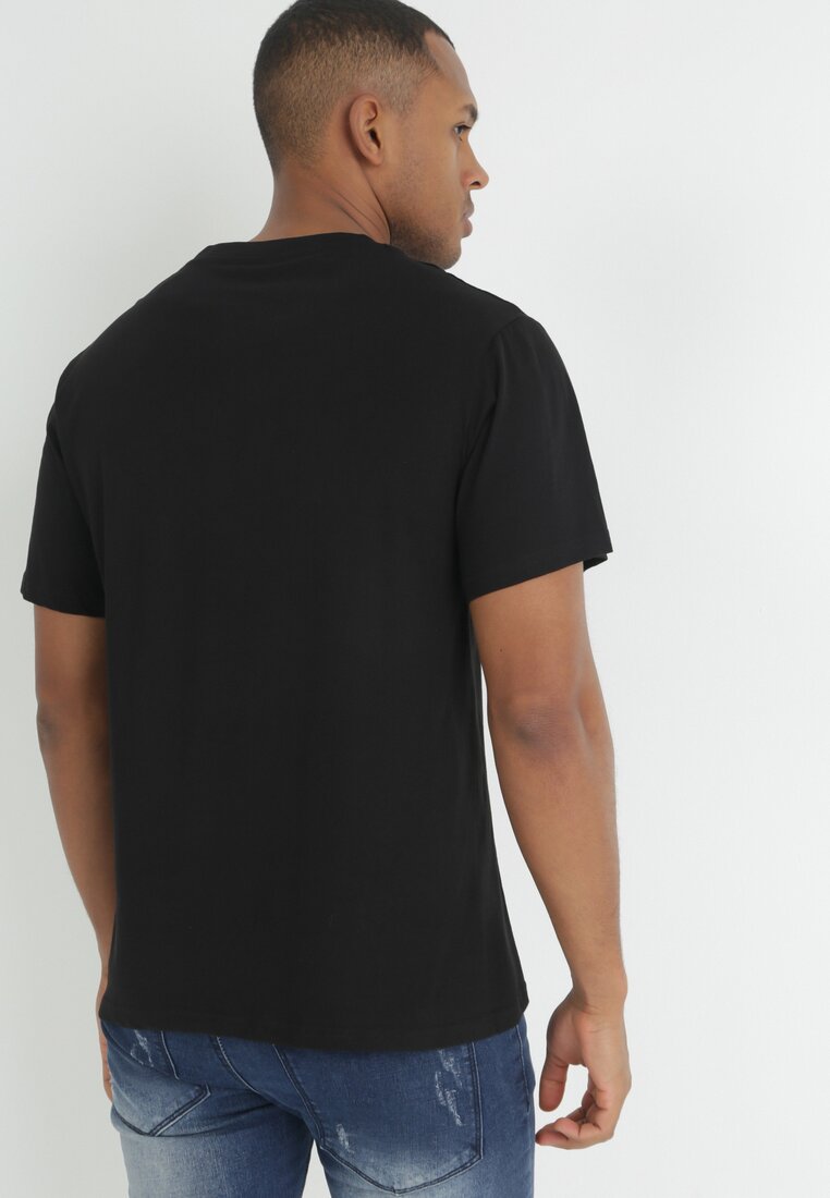 Czarna Bawełniana Koszulka z Krótkim Rękawem Tasalia