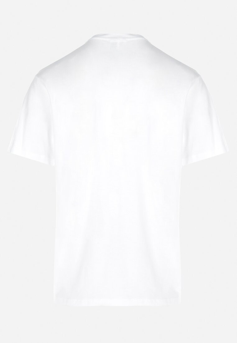 Biała Bawełniana Koszulka z Krótkim Rękawem i Modnym Nadrukiem Zeralla