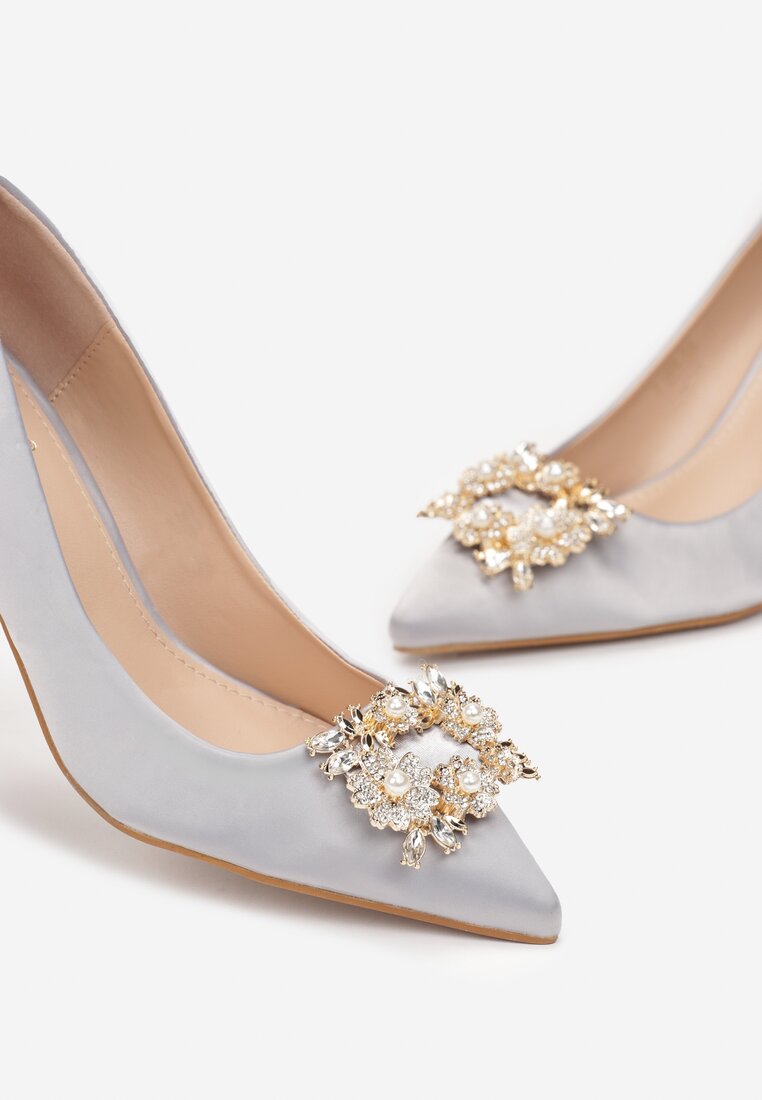 Pantofi cu toc Argintii