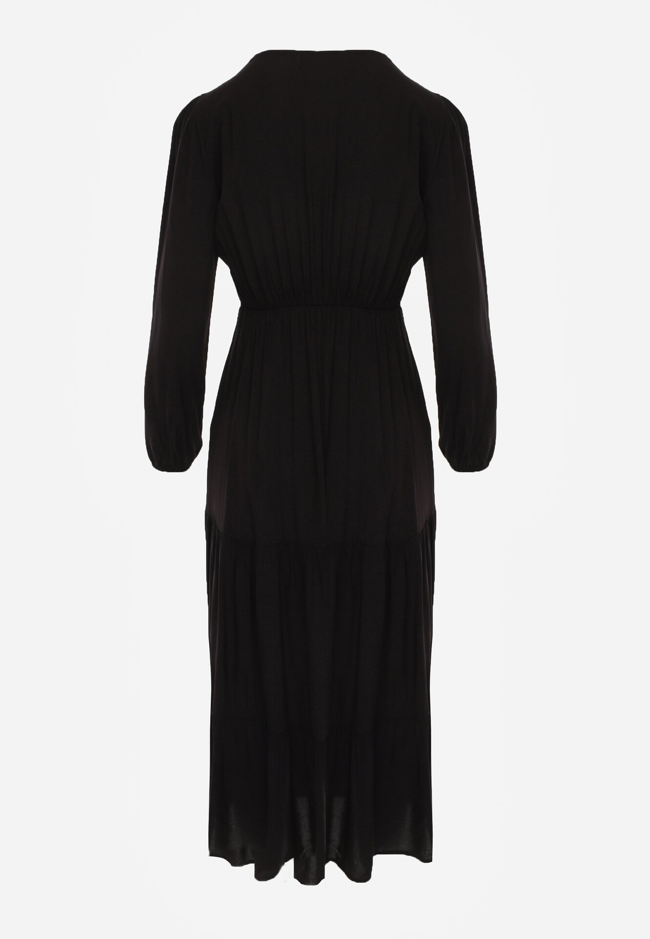 Czarna Rozkloszowana Sukienka z Koronką Brightyn