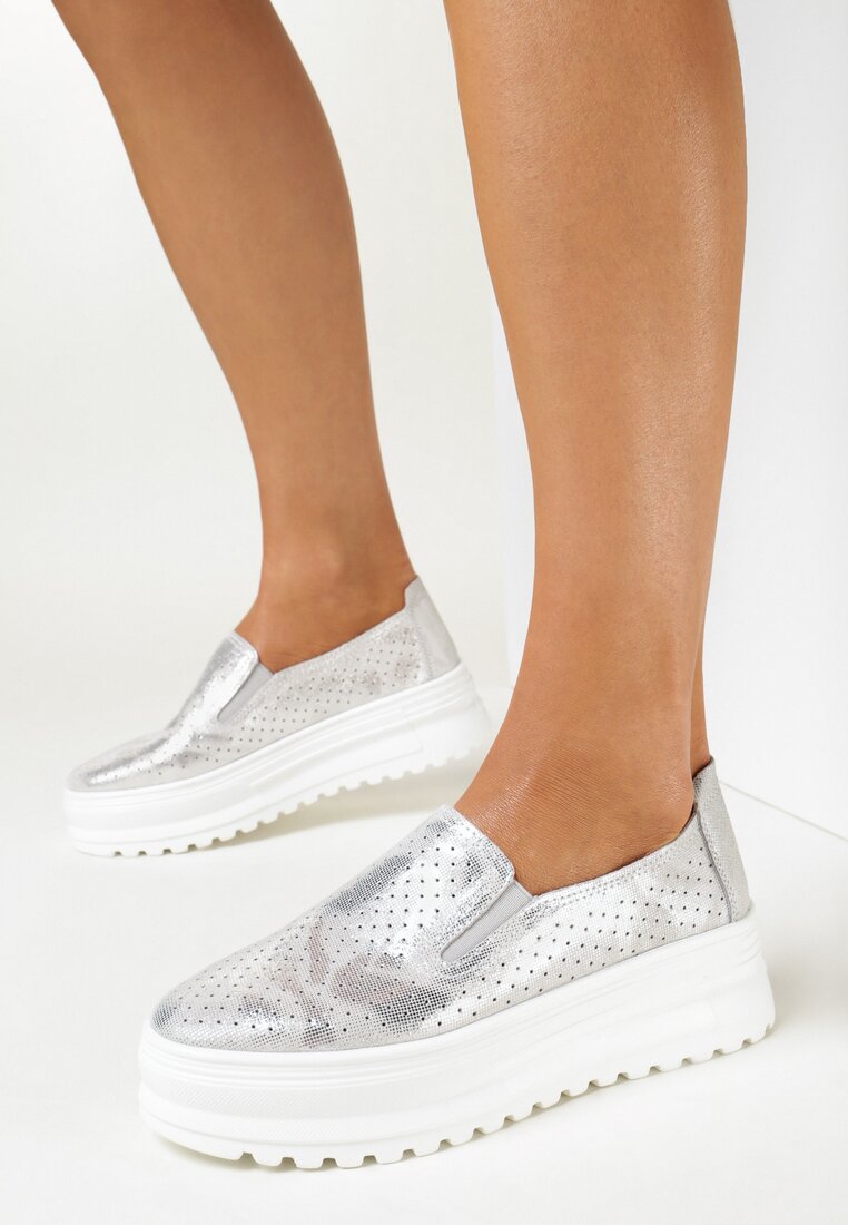 Pantofi casual Argintii