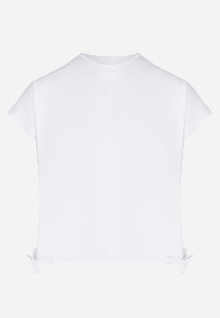 Biała Koszulka ze Sznurkiem na Dole Denirissa