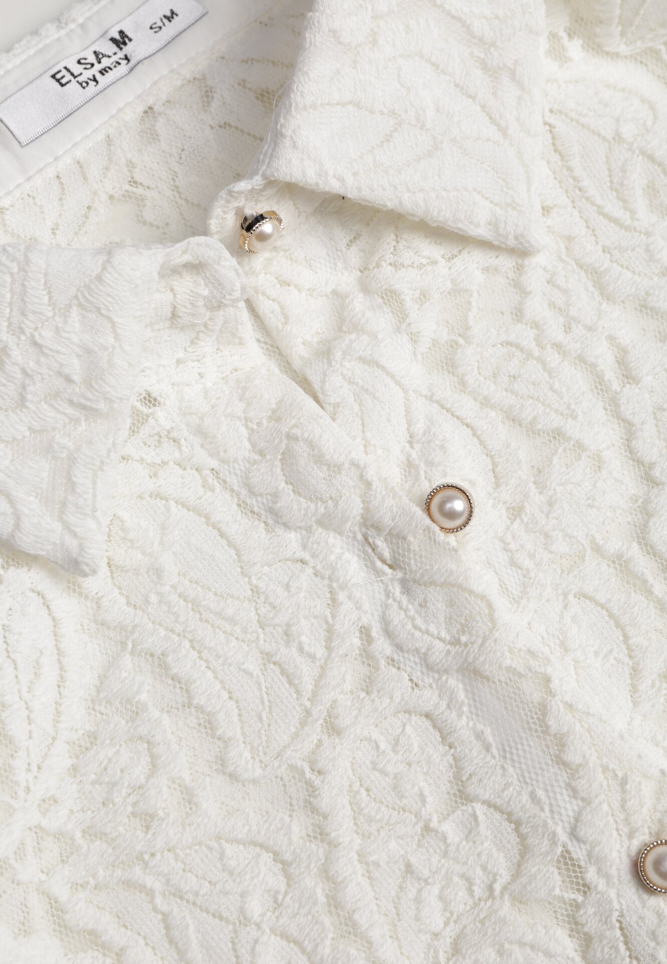 Biała Koronkowa Koszula Zapinana Analeta