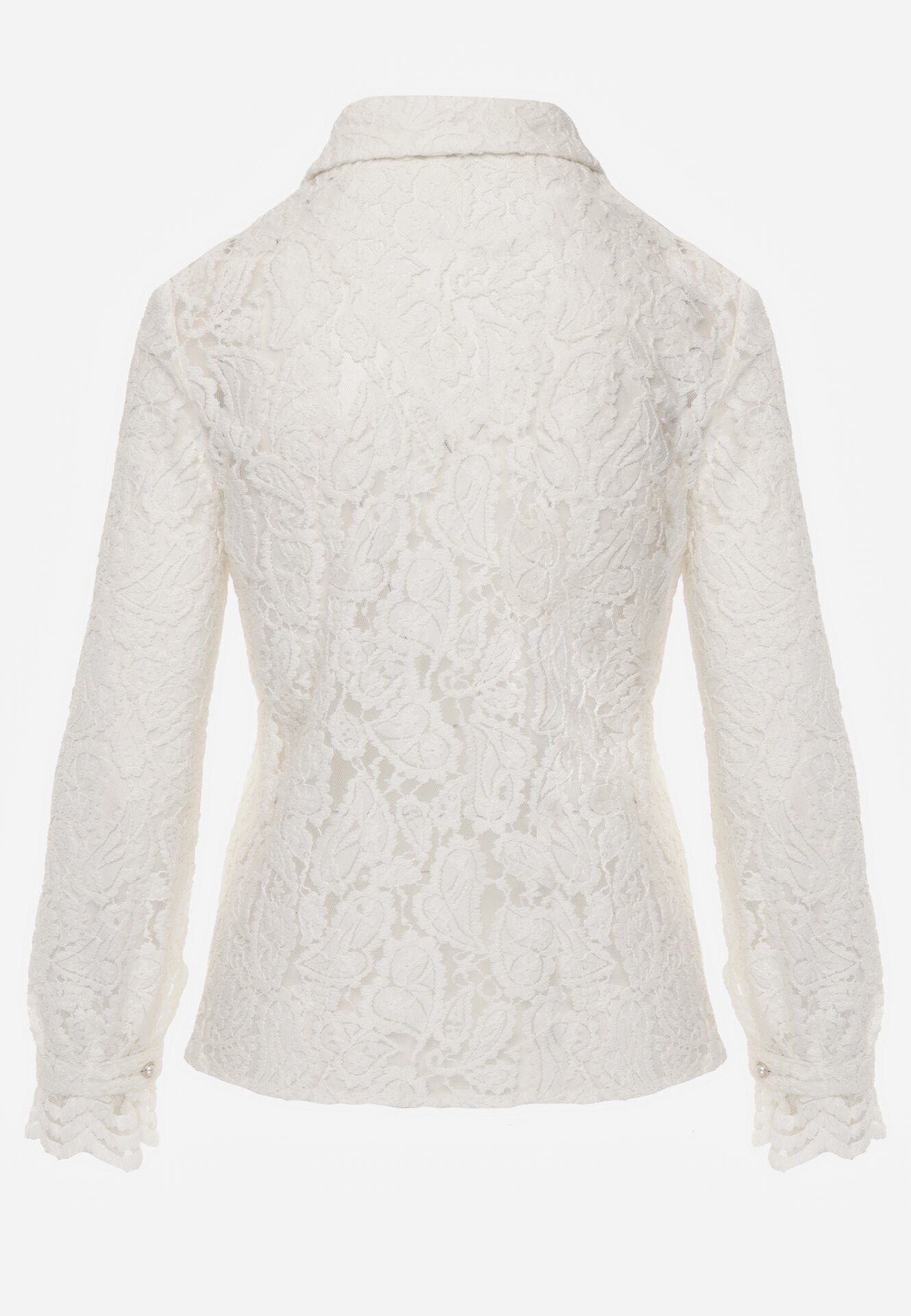 Biała Koronkowa Koszula Zapinana Analeta