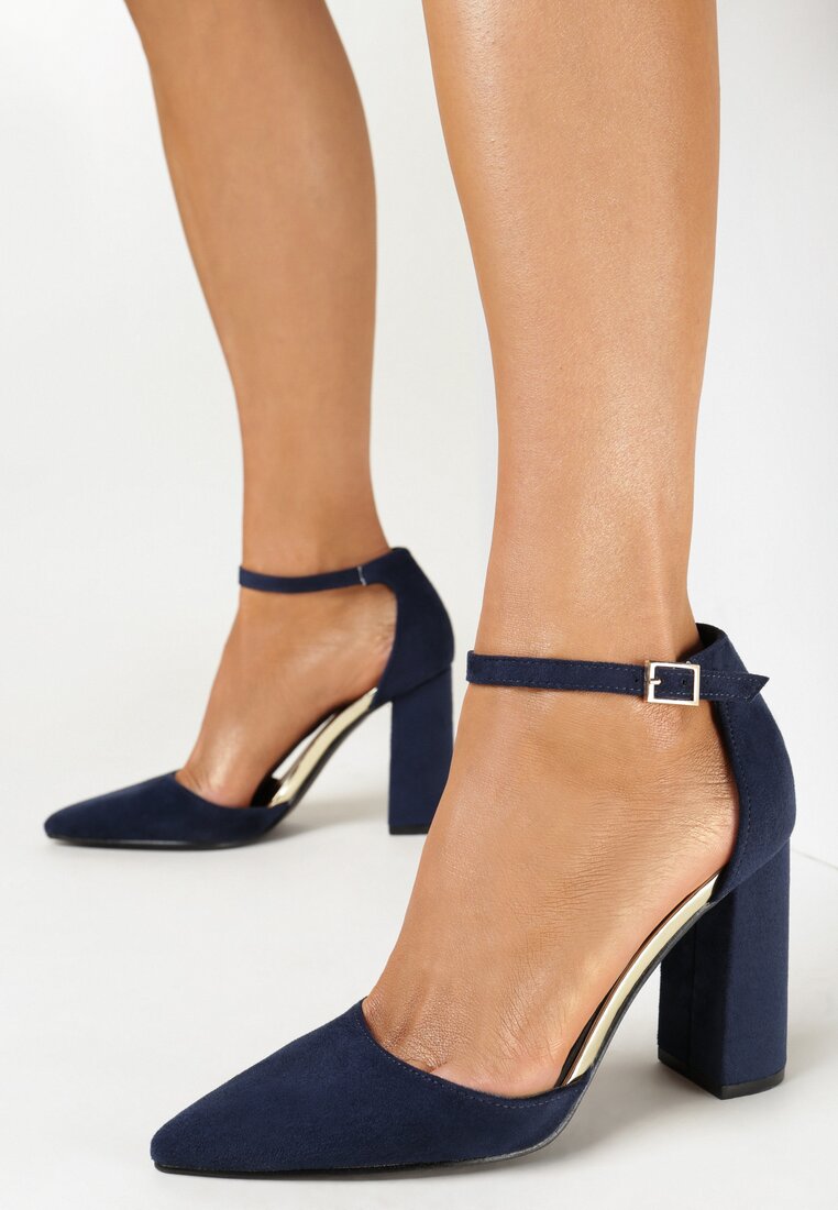 Pantofi cu toc Bleumarin