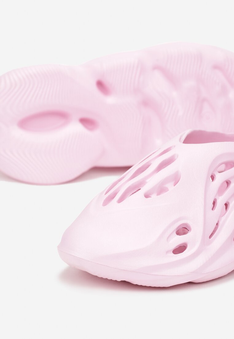 Różówe Sneakersy z Pianki Zdobione Wycięciami Harelle