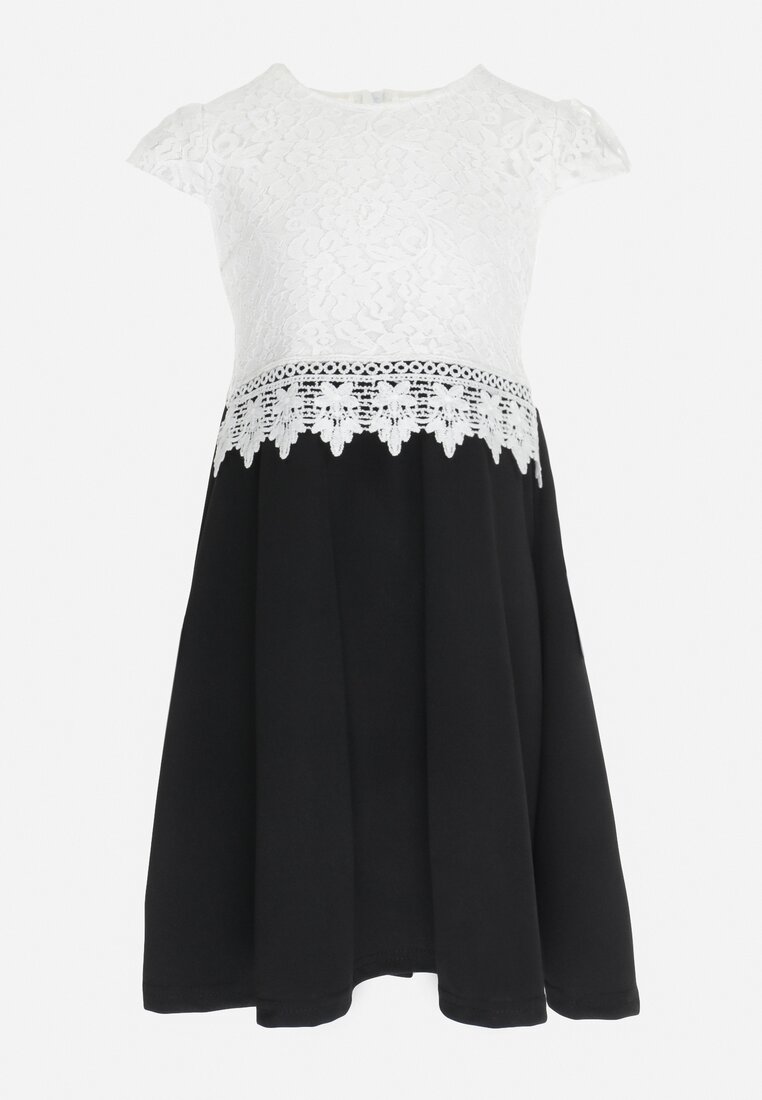Rochie Neagră cu alb