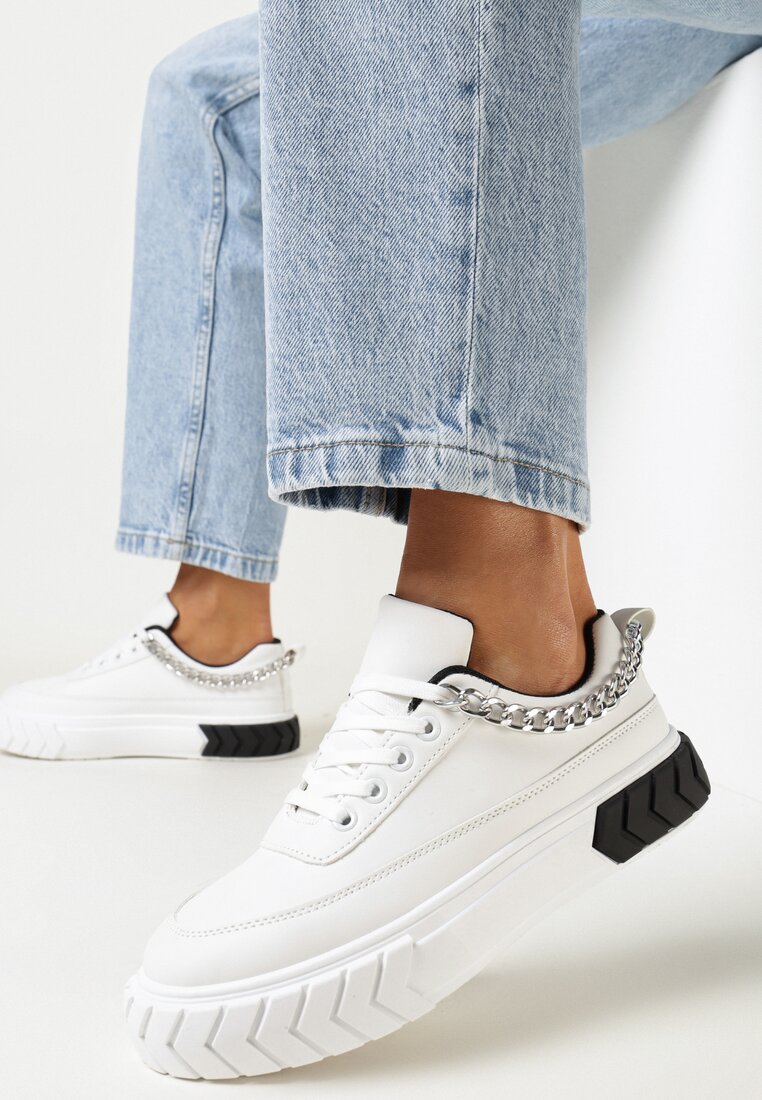 Sneakers Alb cu negru