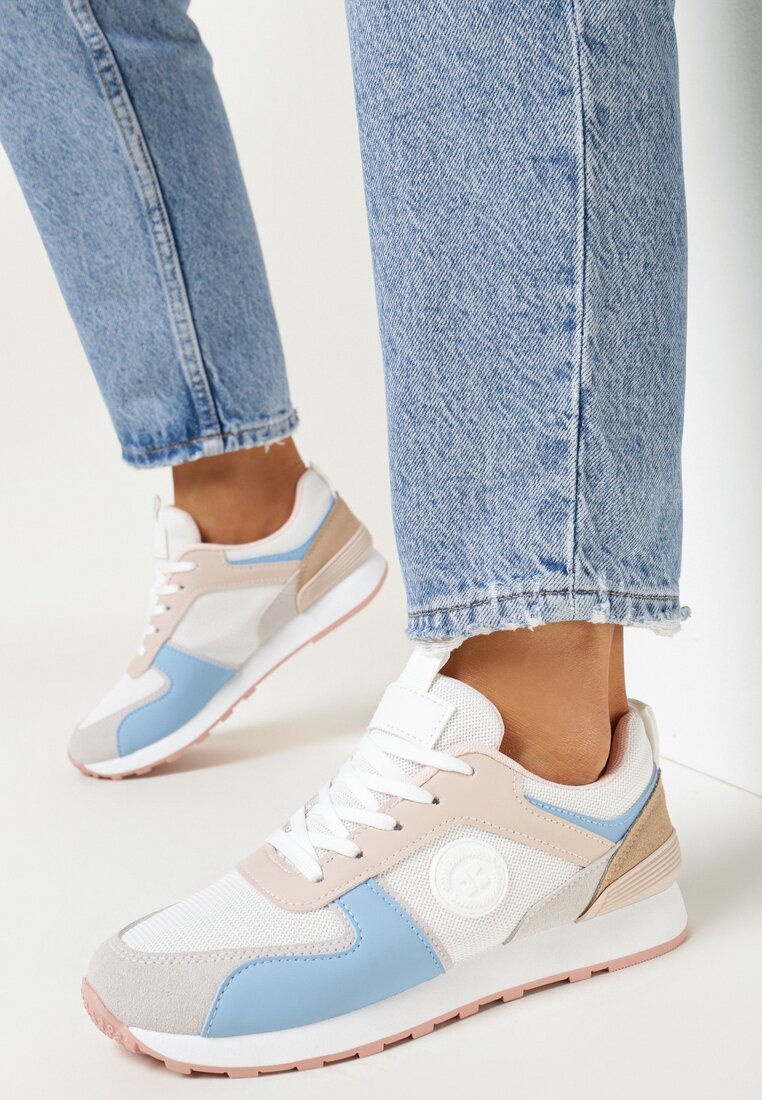 Sneakers Alb cu gri
