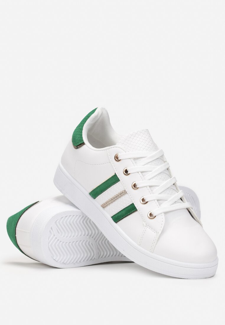 Biało-Zielone Buty Sportowe z Wstawkami Galsoni