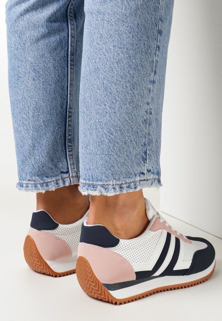 Sneakers Alb cu bleumarin