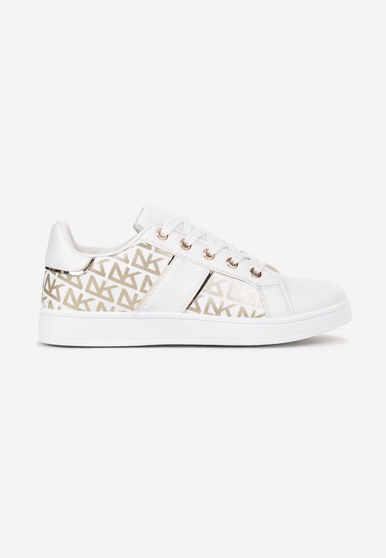 Sneakers Alb cu auriu