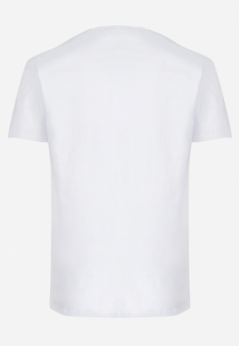 Biała Koszulka z Krótkim Rękawem i Ozdobnym Nadrukiem Naidela
