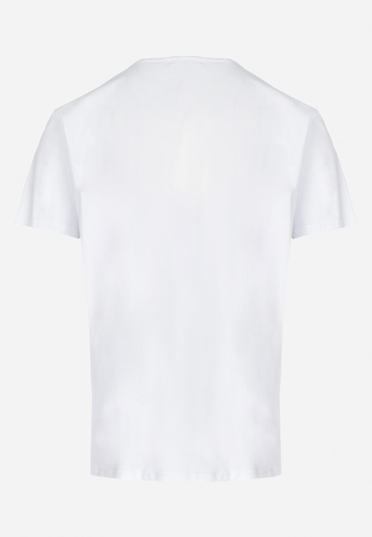 Biała Koszulka z Krótkim Rękawem z Nadrukiem z Przodu New York