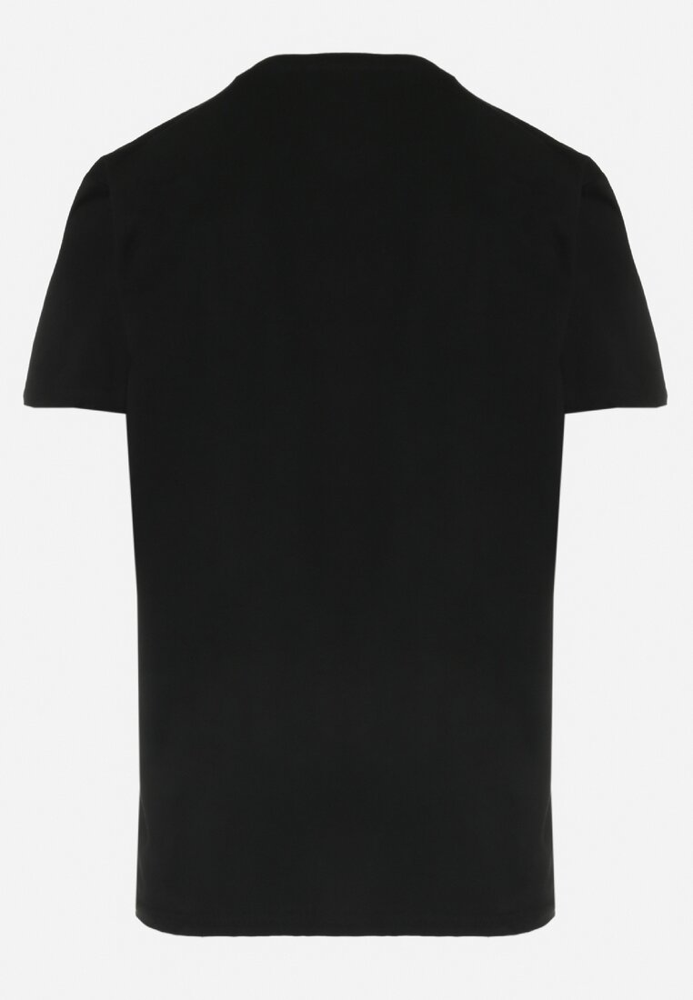 Czarna Koszulka z Krótkim Rękawem z Nadrukiem z Przodu New York
