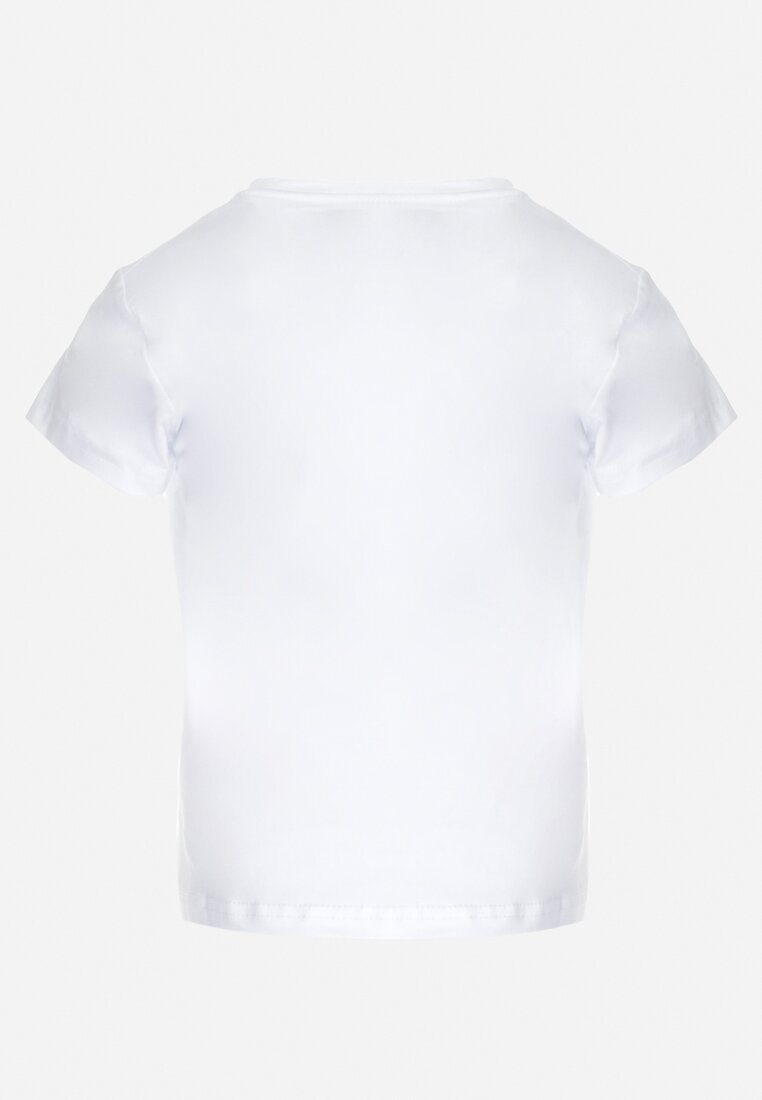 Biała Koszulka z Krótkim Rękawem z Króliczkiem Caselia