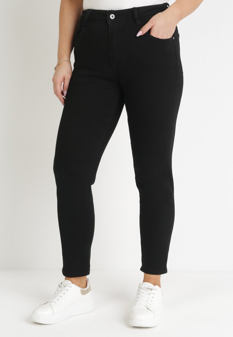 Czarne Jeansy Mom Fit z Regularnym Stanem Alizabet