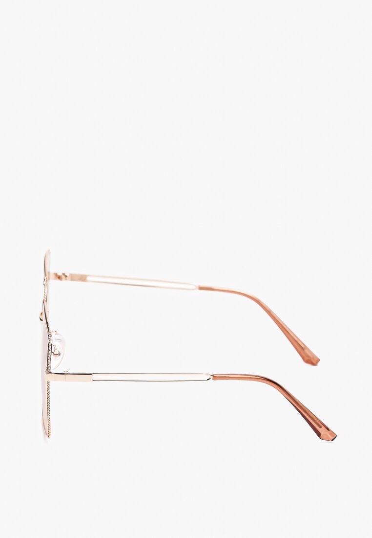 Ciemnoróżowe Okulary Przeciwsłoneczne z Cienkimi Kwadratowymi Oprawkami Zoena