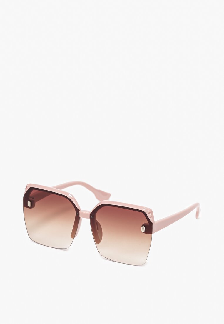 Różowe Okulary Przeciwsłoneczne z Kwadratowymi Oprawkami Jolis