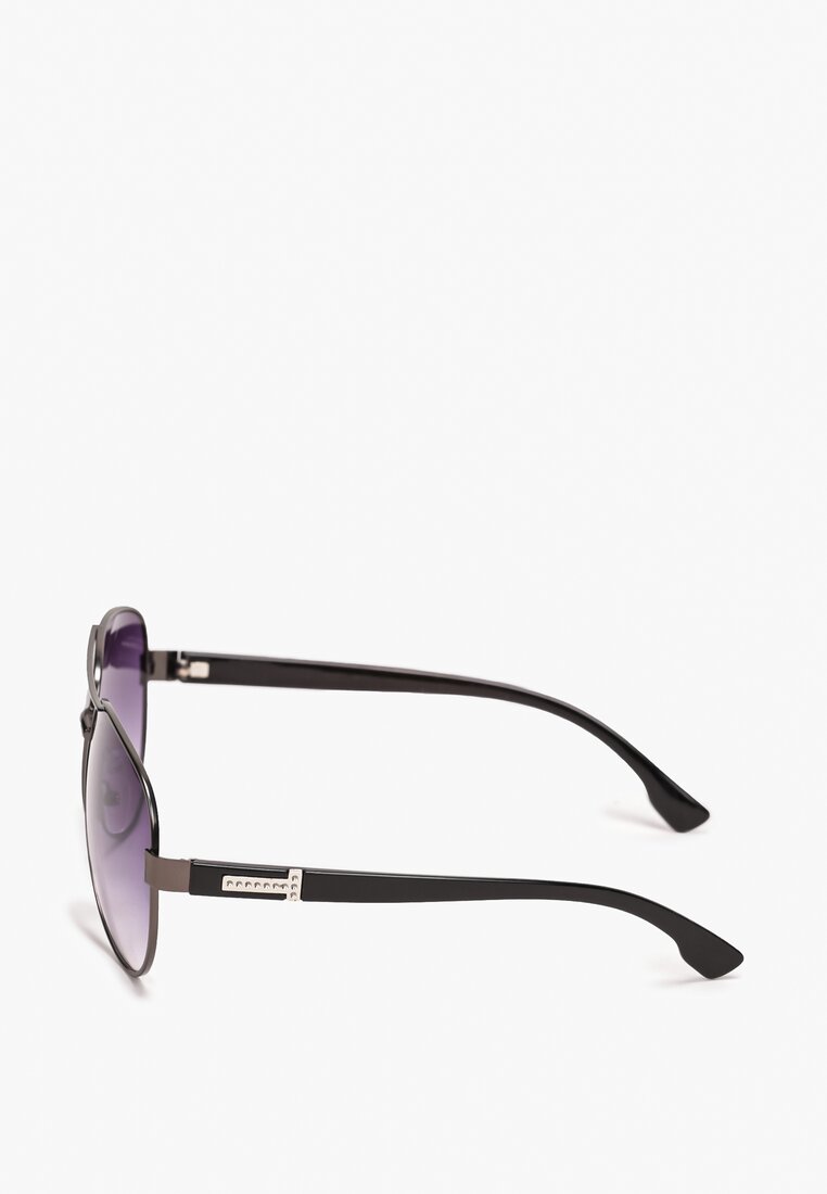 Czarno-Srebrne Okulary Przeciwsłoneczne Pilotki Miaamy