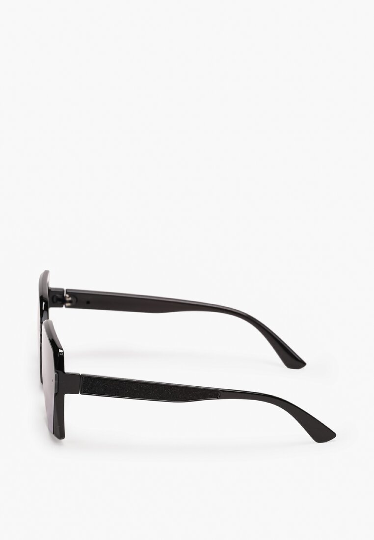 Czarne Okulary Przeciwsłoneczne z Grubymi Oprawkami Comi