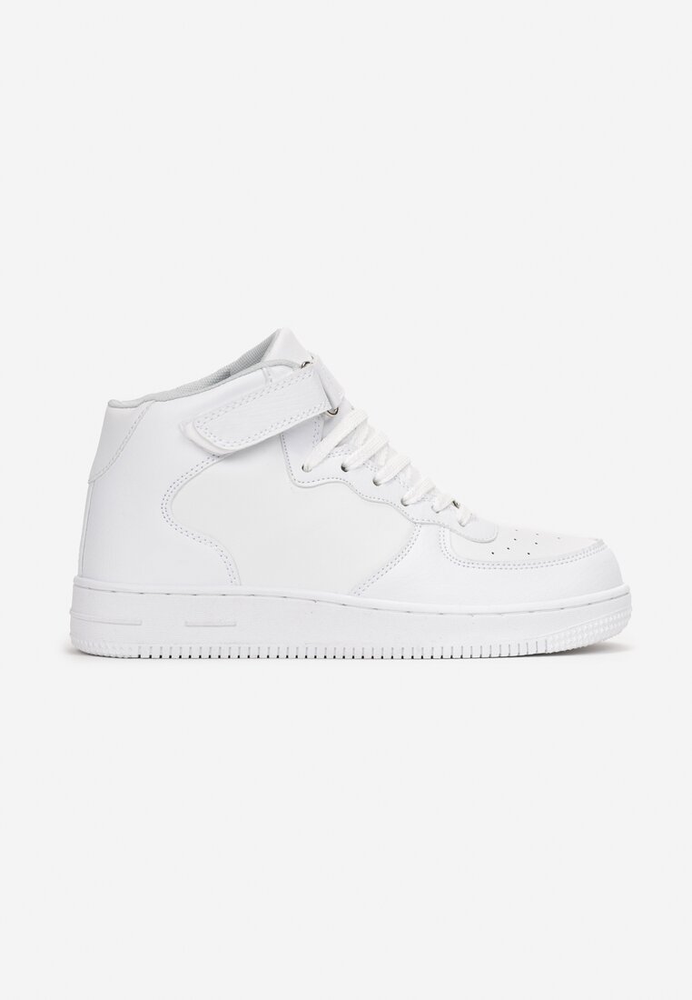 Białe Sneakersy z Cholewką za Kostkę i Rzepem Acatasia