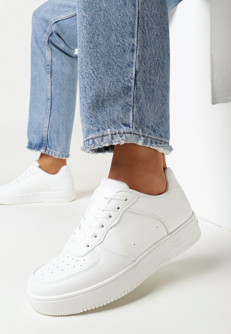 Białe Sneakersy na Platformie Zerassa