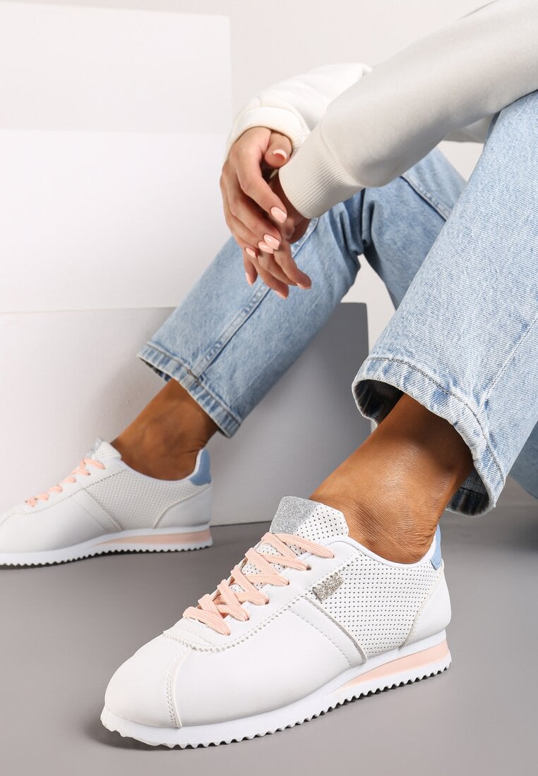 Białe Sneakersy Sznurowane Atheleta