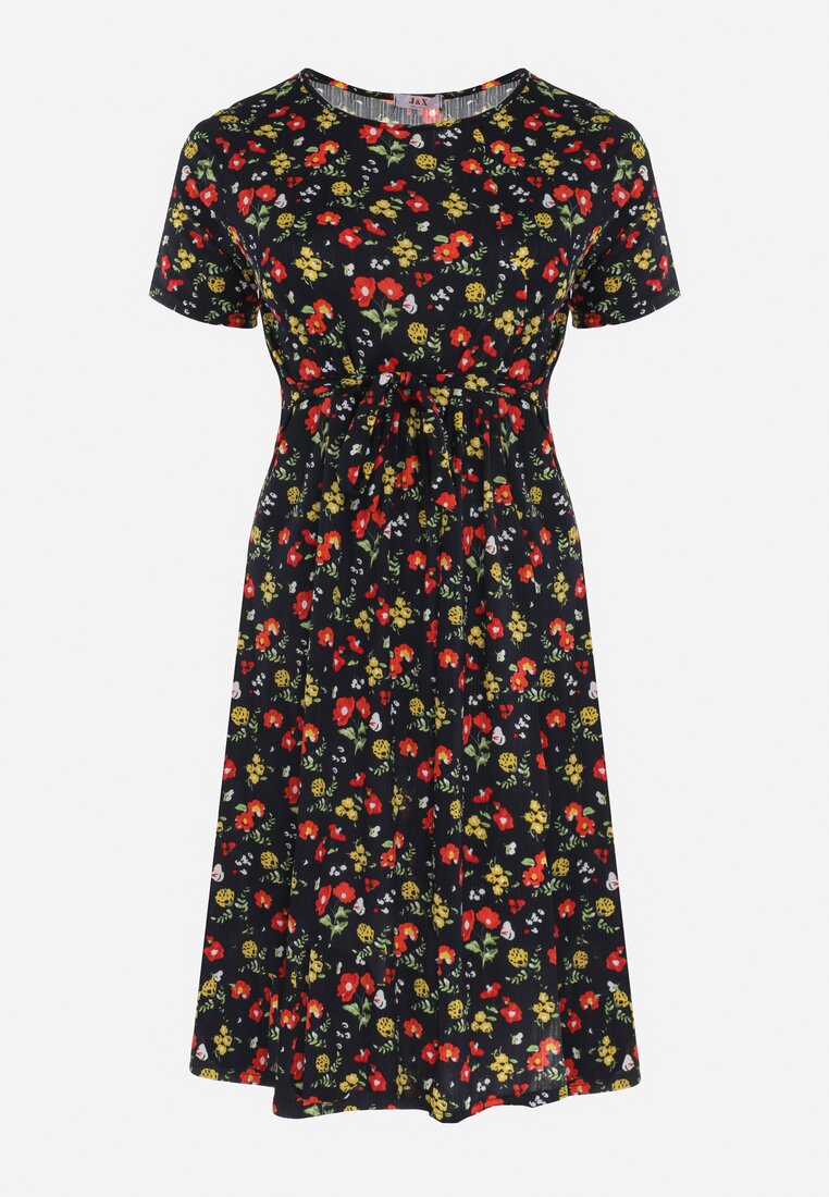 Rochie Roșie cu bleumarin