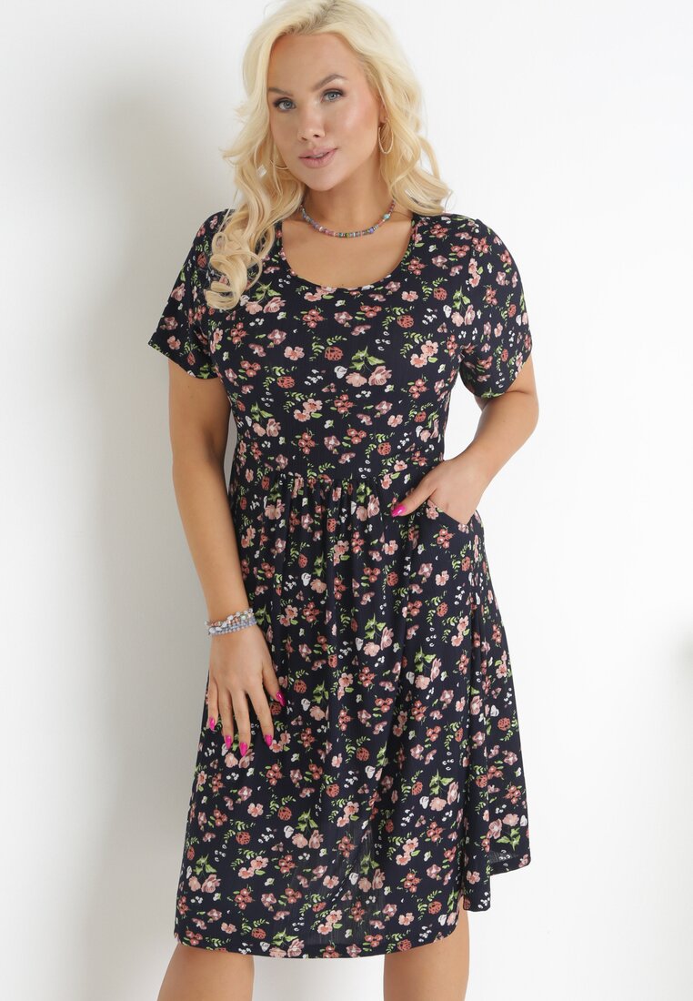 Rochie Bleumarin cu bej