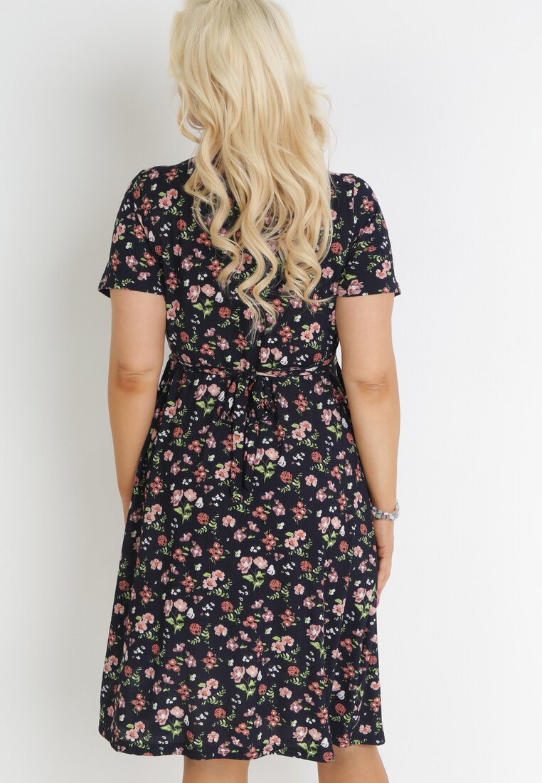 Rochie Bleumarin cu bej
