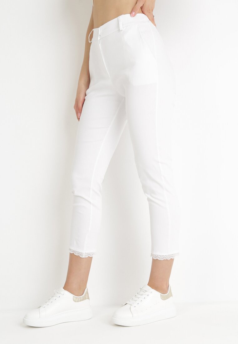 Białe Spodnie Cygaretki Narcise