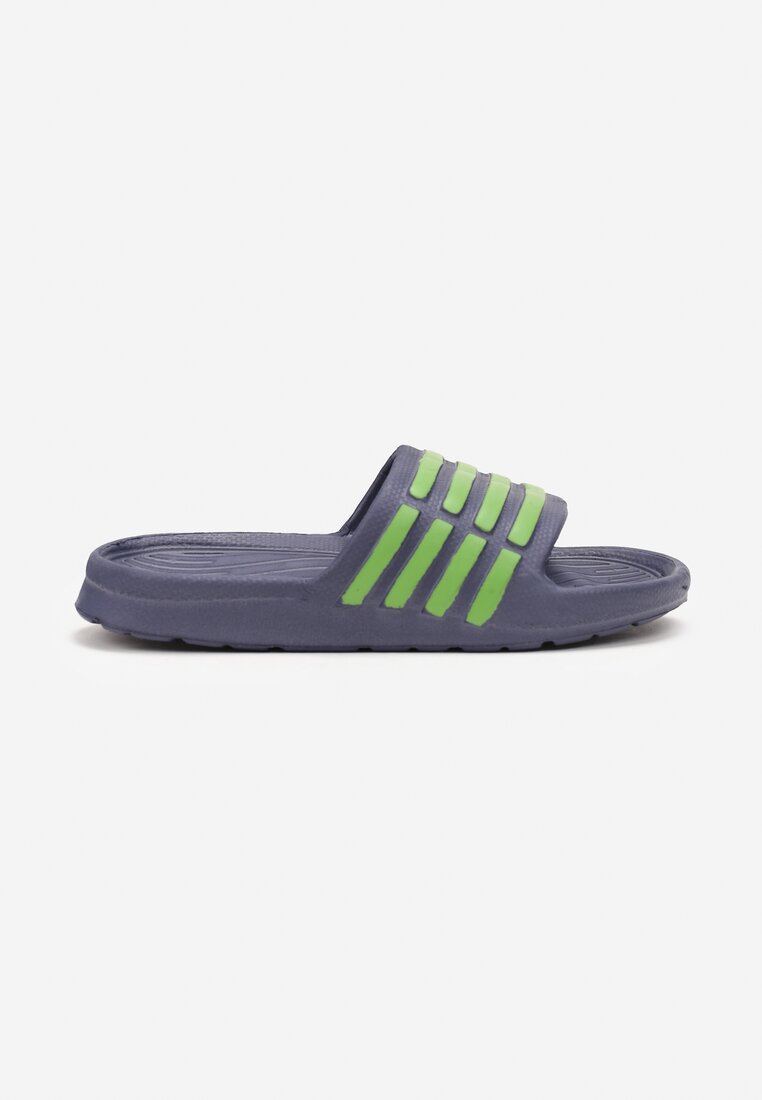 Papuci Bleumarin cu verde