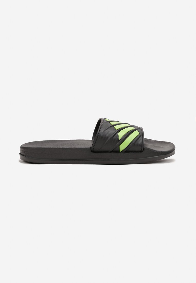 Papuci Negru cu verde