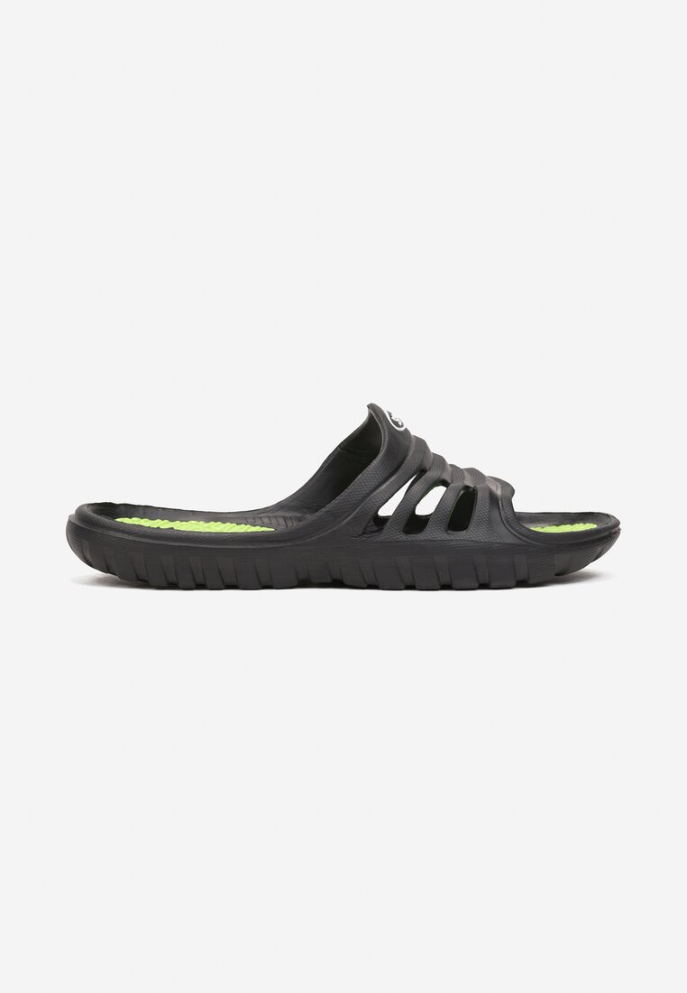 Papuci Negru cu verde