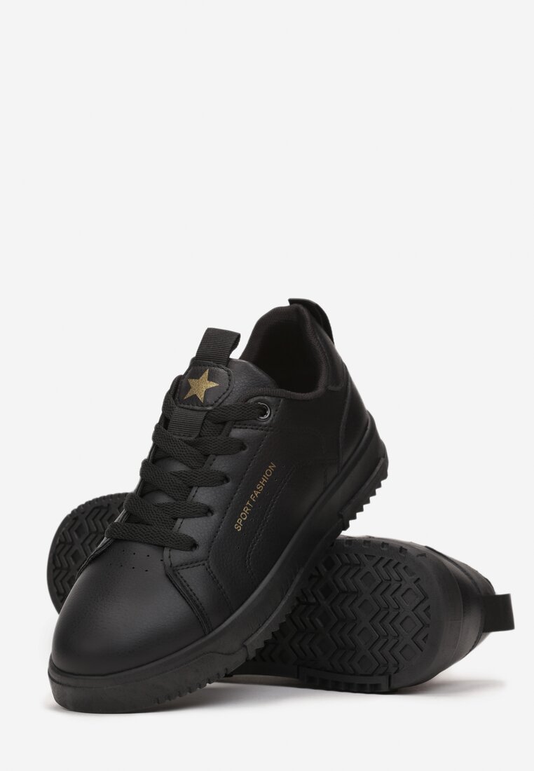 Czarne Buty Sportowe Sznurowane przed Kostkę Amaranti