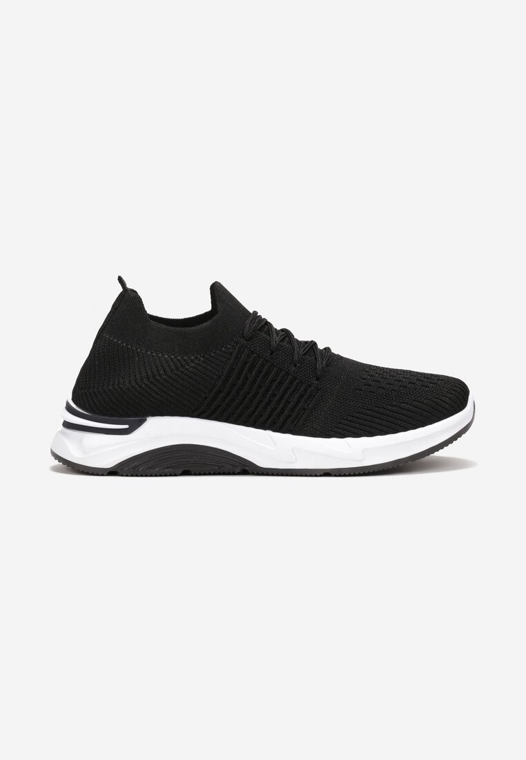 Czarne Buty Sportowe przed Kostkę z Wiązaniem Maiken