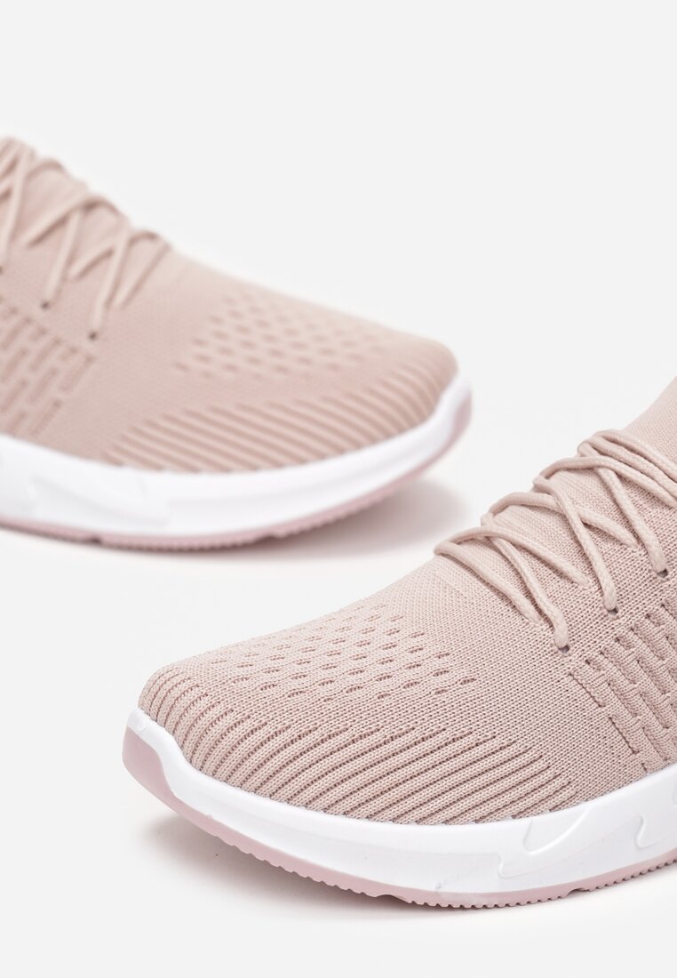 Różowe Buty Sportowe przed Kostkę z Wiązaniem Maiken