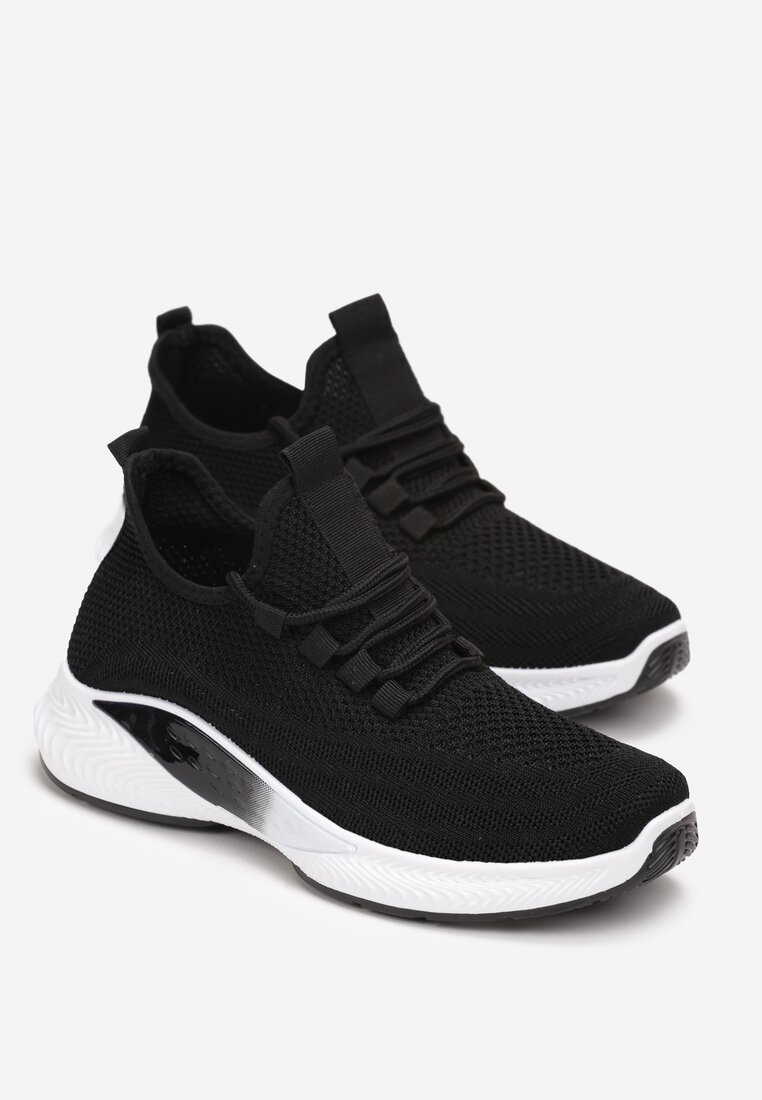 Czarne Buty Sportowe z Elastyczną Cholewką Askya